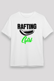 Rafting Baskılı Unisex Beyaz Tişört - Tshirt