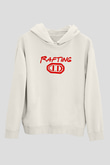 Rafting Baskılı Unisex Ekru Hoodie