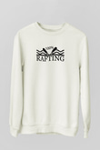 Rafting Baskılı Unisex Ekru Sweatshirt