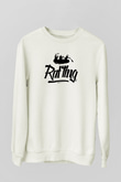 Rafting Baskılı Unisex Ekru Sweatshirt