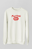 Rafting Baskılı Unisex Ekru Sweatshirt