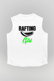 Rafting Baskılı Unisex Kolsuz Beyaz Tişört