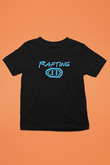 Rafting Baskılı Unisex Siyah Çocuk Tİşörtü - Tshirt