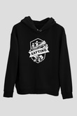 Rafting Baskılı Unisex Siyah Kapüşonlu Sweatshirt