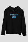 Rafting Baskılı Unisex Siyah Kapüşonlu Sweatshirt