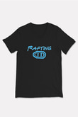 Rafting Baskılı Unisex Siyah V Yaka Tişört