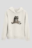 Rakun Beyaz Unisex Hoodie