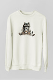 Rakun Beyaz Unisex Sweatshirt