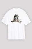 Rakun Beyaz Unisex Tişört T-Shirt - TişörtFabrikası