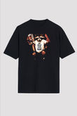 Rakun Siyah Unisex Oversize Tişört T-Shirt