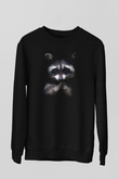 Rakun Siyah Unisex Sweatshirt