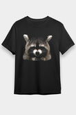 Rakun Siyah Unisex Tişört T-Shirt - TişörtFabrikası