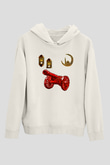 Ramazan Bayramı Baskılı Beyaz Unisex Kapüşonlu Sweatshirt