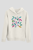 Ramazan Bayramı Baskılı Beyaz Unisex Kapüşonlu Sweatshirt