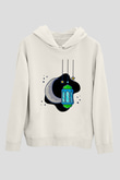 Ramazan Bayramı Baskılı Beyaz Unisex Kapüşonlu Sweatshirt