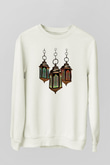 Ramazan Bayramı Baskılı Beyaz Unisex Sweatshirt