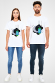 Ramazan Bayramı Baskılı Unisex Beyaz Tişört - Tshirt