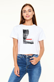 Rambo Beyaz  Crop Top Tişört