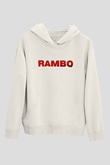 Rambo Beyaz Unisex Hoodie