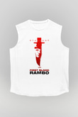 Rambo Beyaz Unisex Kolsuz Tişört