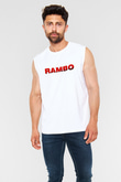 Rambo Beyaz Unisex Kolsuz Tişört