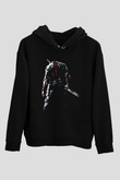 Rambo Siyah Unisex Kapşonlu Sweatshirt