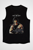Rambo Siyah Unisex Kolsuz Tişört