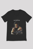 Rambo Siyah Unisex V Yaka Tişört