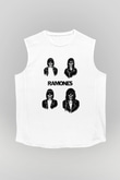Ramones Beyaz Unisex Kolsuz Tişört