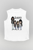Ramones Beyaz Unisex Kolsuz Tişört