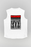 Ramones Beyaz Unisex Kolsuz Tişört