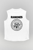 Ramones Beyaz Unisex Kolsuz Tişört