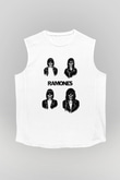 Ramones Beyaz Unisex Kolsuz Tişört