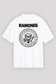 Ramones Beyaz Unisex Oversize Tişört T-Shirt