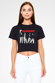 Ramones Siyah Crop Top Tişört
