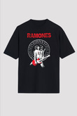 Ramones Siyah Unisex Oversize Tişört T-Shirt
