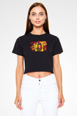 Randy Savage Siyah   Crop Top Tişört