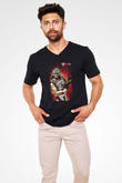 Randy Savage Siyah Unisex  V Yaka Tişört
