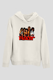 Ratt Baskılı Beyaz Unisex Kapüşonlu Sweatshirt