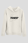 Ratt Baskılı Beyaz Unisex Kapüşonlu Sweatshirt