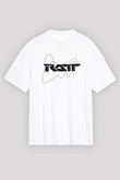 Ratt Baskılı Beyaz Unisex Oversize Tişört - Tshirt