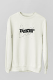 Ratt Baskılı Beyaz Unisex Sweatshirt