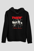 Ratt Baskılı Unisex Siyah Kapüşonlu Sweatshirt