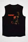 Ratt Baskılı Unisex Siyah Kolsuz Tişört - Tshirt
