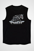 Ratt Baskılı Unisex Siyah Kolsuz Tişört - Tshirt