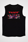 Ratt Baskılı Unisex Siyah Kolsuz Tişört - Tshirt