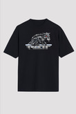 Ratt Baskılı Unisex Siyah Oversize Tişört - Tshirt