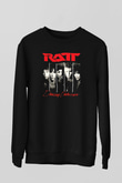 Ratt Baskılı Unisex Siyah Sweatshirt