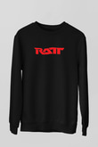 Ratt Baskılı Unisex Siyah Sweatshirt