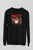 Ratt Baskılı Unisex Siyah Sweatshirt